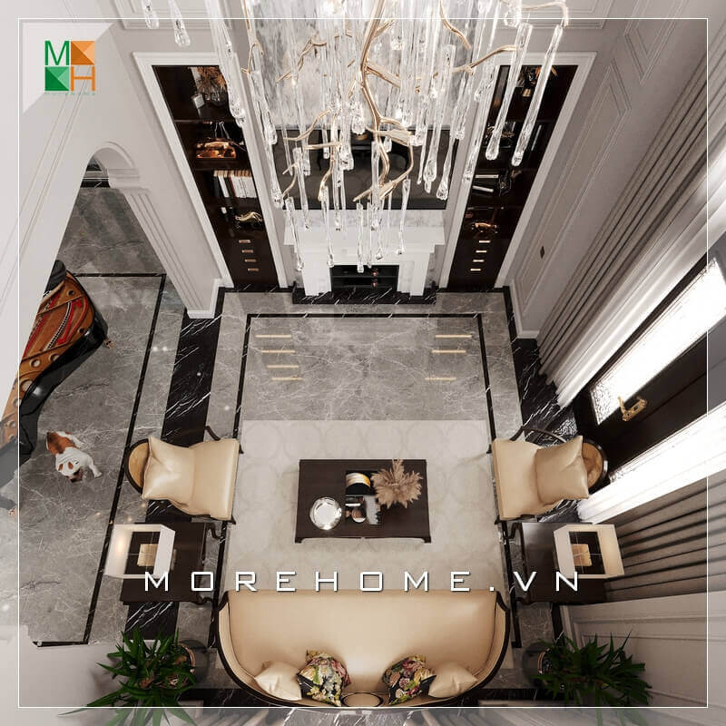 Gợi ý mẫu thiết kế không gian phòng khách tân cổ điển sang trọng cho biệt thự, nhà phố, chung cư, căn hộ penthouse. ý tưởng thiết kế phòng khách đẹp tiện nghi nhất