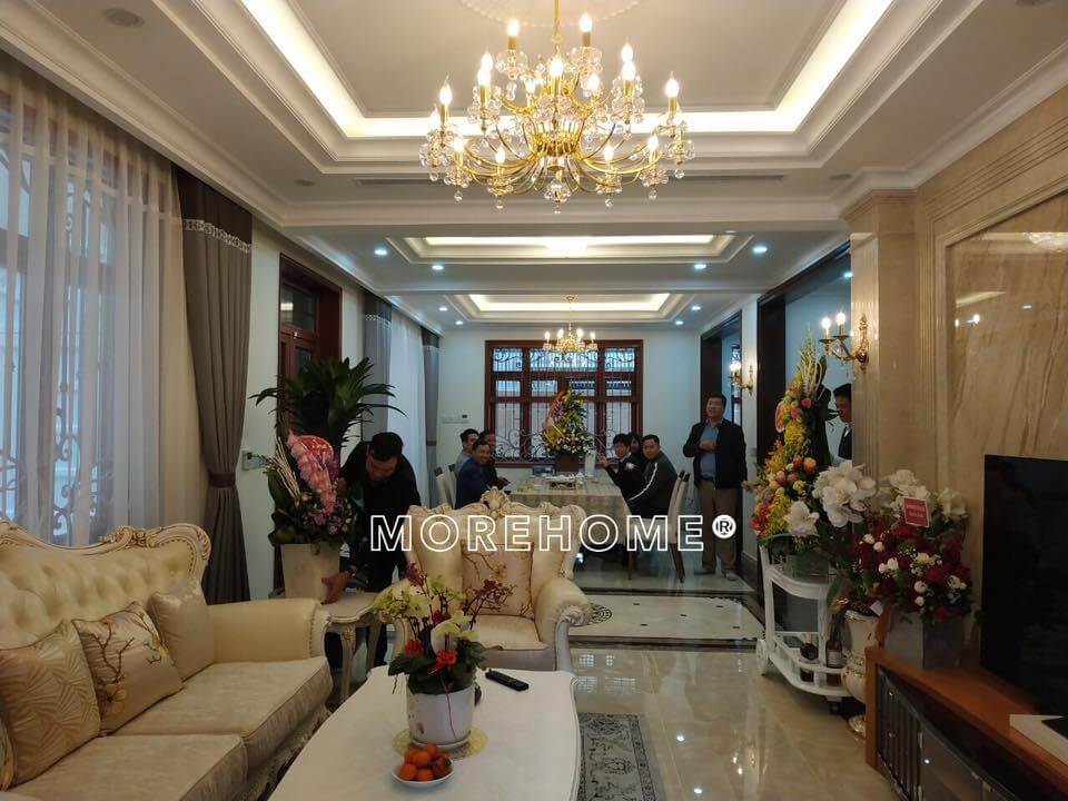 Thi công nội thất phòng khách sang trọng cho biệt thự tân cổ điển Tập hợp các mẫu bày trí phòng khách đẹp tiện nghi