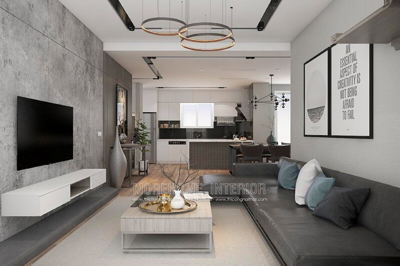 Thiết kế nội thất phòng khách tại hà nội đẹp- MoreHome