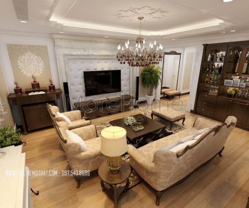 Thiết kế nội thất phòng khách tại hà nội đẹp- MoreHome