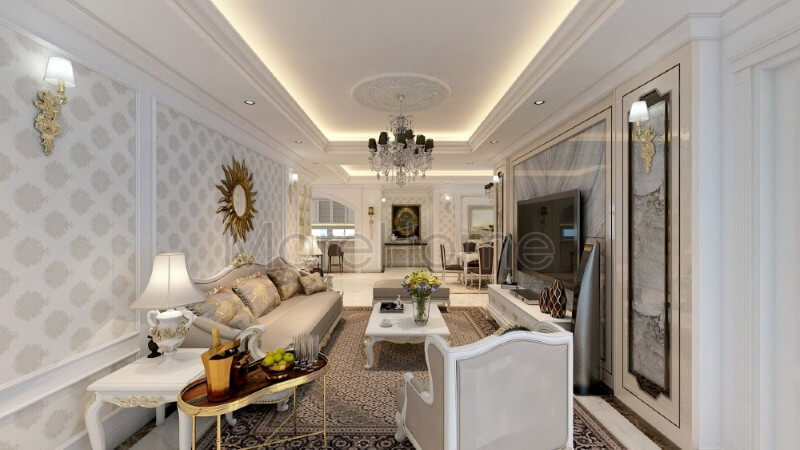 Đề xuất các cách bố trí phòng khách tân cổ điển