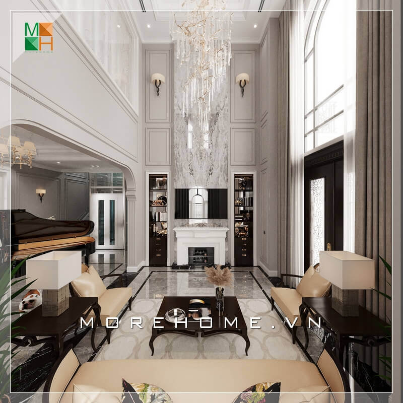 Kệ tivi tân cổ điển đẹp và lạ mắt cũng là một mẫu nội thất không thể thiếu trong không gian phòng khách biệt thự, nhà phố, chung cư cao cấp, biến căn phòng trở nên tiện nghi và sang trọng hơn. Những ý tưởng thiết kế phòng khách đẹp tinh tế