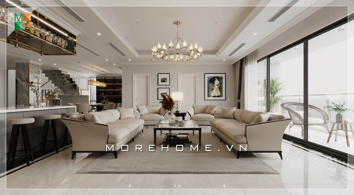Án tượng mẫu đèn chùm đẹp tăng vẻ sang trọng cho không gian phòng khách. bật mí các mẫu bày trí phòng khách ấn tượng