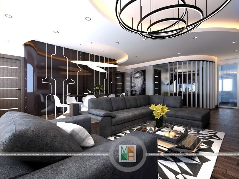 Thiết kế phòng khách chung cư độc đáo đầy sức hút