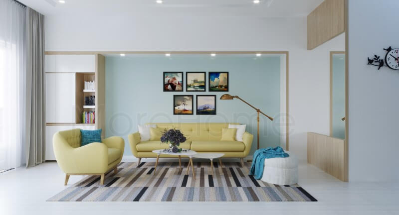 Thiết kế nội thất phòng khách phong cách hiện đại, độc đáo cho nhà phố ở City Land Gò Vấp Thiết kế phòng khách tại Hà Nội