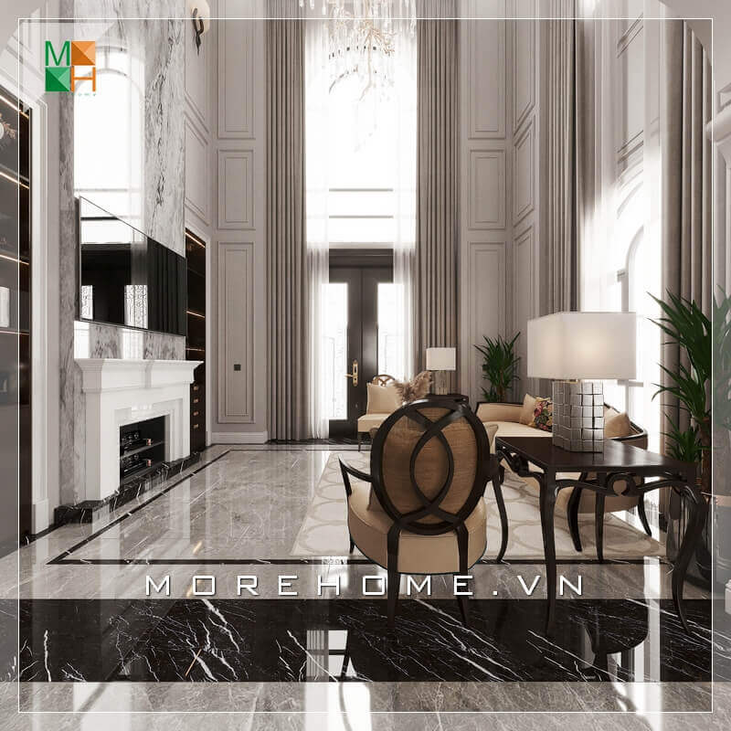 Mẫu kệ tivi đẹp, độc, lạ dành cho nội thất phòng khách biệt thự tân cổ điển cao cấp. Top mẫu phòng khách hot nhất năm