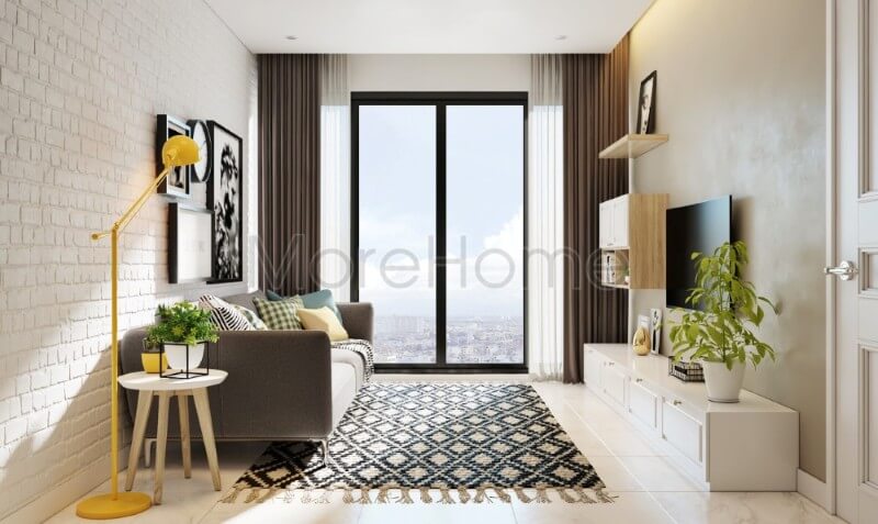 Với 2 gam màu chủ đạo trắng và đen được kết hợp hài hòa, khéo léo, không gian phòng khách mang lại sự sang trọng, tinh tế cũng như mang đậm nét tính cách của gia chủ tại căn hộ chung cư này Mẫu thiết kế nội thất phòng khách bằng gỗ đẹp