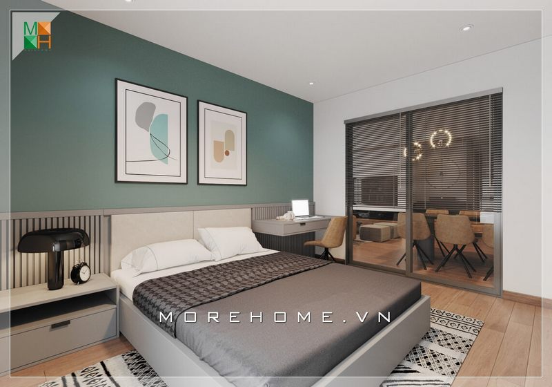 Mẫu thiết kế phòng ngủ với nội thất tông màu ghi xám sang trọng dành cho các căn hộ, nhà phố, biệt thự theo phong cách hiện đại.