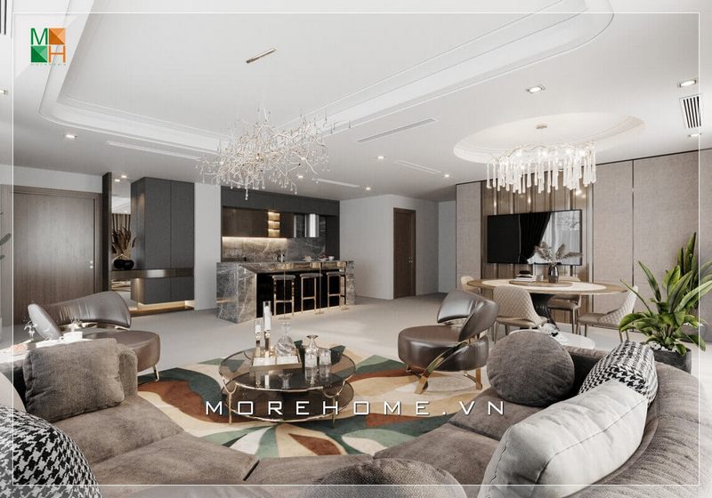 Mẫu thiết kế nội thất phòng khách của khách sạn là đẹp và sang trọng.